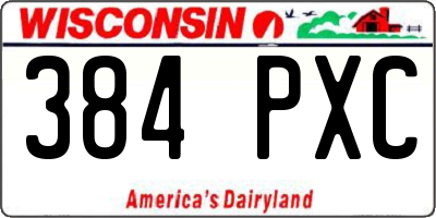 WI license plate 384PXC
