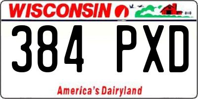 WI license plate 384PXD