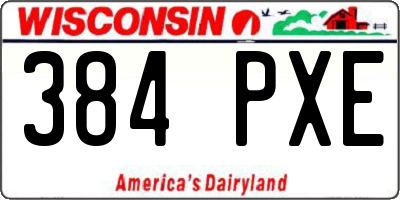 WI license plate 384PXE