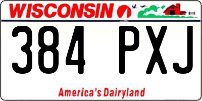 WI license plate 384PXJ