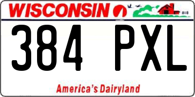 WI license plate 384PXL