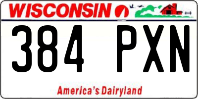 WI license plate 384PXN