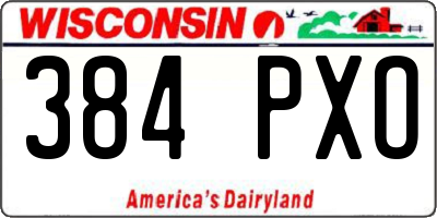 WI license plate 384PXO