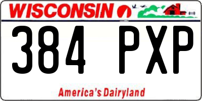 WI license plate 384PXP