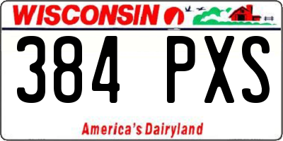 WI license plate 384PXS