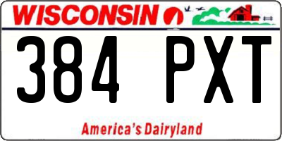 WI license plate 384PXT