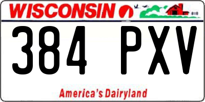 WI license plate 384PXV