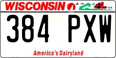 WI license plate 384PXW