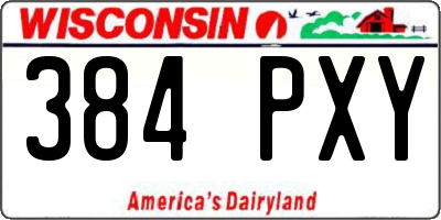 WI license plate 384PXY