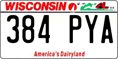 WI license plate 384PYA