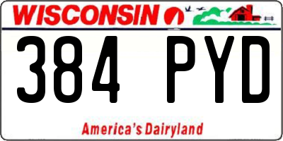 WI license plate 384PYD