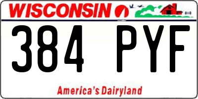 WI license plate 384PYF