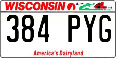 WI license plate 384PYG