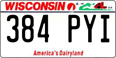WI license plate 384PYI