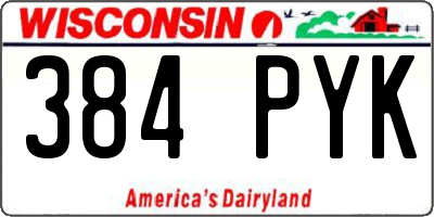 WI license plate 384PYK
