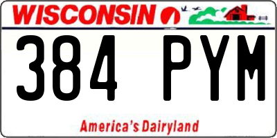 WI license plate 384PYM