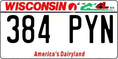 WI license plate 384PYN
