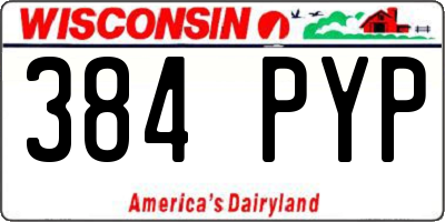 WI license plate 384PYP