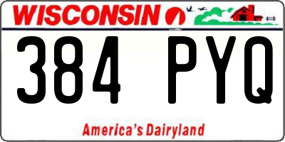 WI license plate 384PYQ