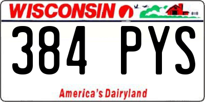 WI license plate 384PYS