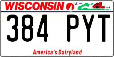 WI license plate 384PYT