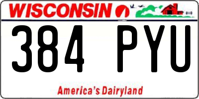 WI license plate 384PYU