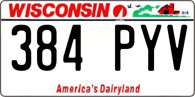 WI license plate 384PYV
