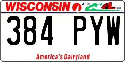 WI license plate 384PYW