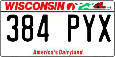 WI license plate 384PYX