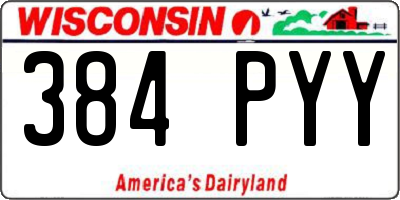 WI license plate 384PYY