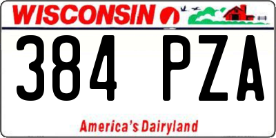 WI license plate 384PZA