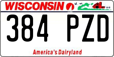 WI license plate 384PZD