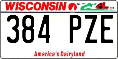 WI license plate 384PZE