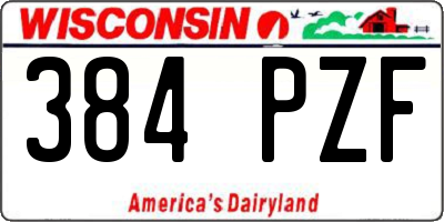 WI license plate 384PZF