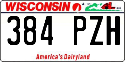 WI license plate 384PZH