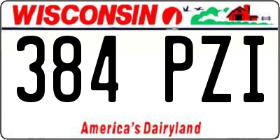 WI license plate 384PZI