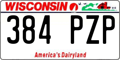 WI license plate 384PZP