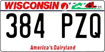 WI license plate 384PZQ