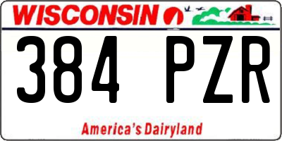 WI license plate 384PZR