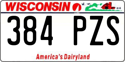 WI license plate 384PZS