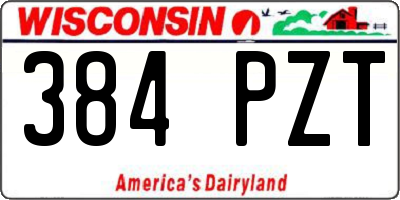 WI license plate 384PZT