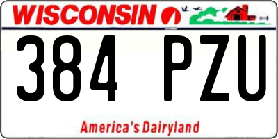 WI license plate 384PZU