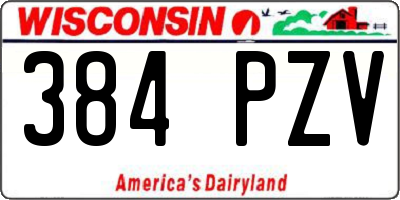 WI license plate 384PZV