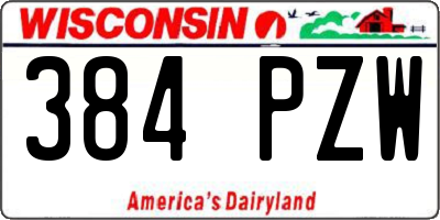 WI license plate 384PZW