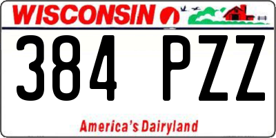WI license plate 384PZZ