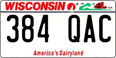 WI license plate 384QAC