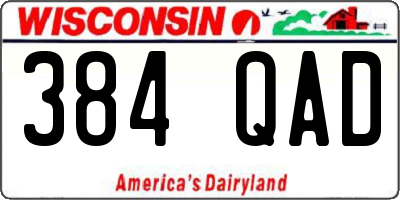 WI license plate 384QAD