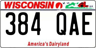 WI license plate 384QAE