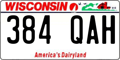 WI license plate 384QAH
