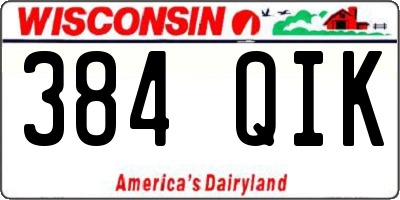 WI license plate 384QIK